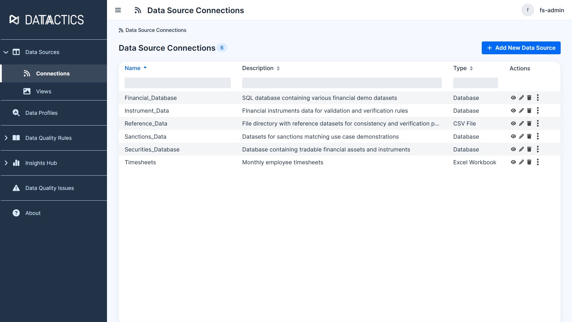 screenshot showing how to configure a data source connection